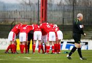 24 February 2007; Cliftonville huddle before the start of the game. Carnegie Premier League, Cliftonville v Loughgal, Solitude, Belfast, Co Antrim. Picture Credit: Russell Pritchard / SPORTSFILE