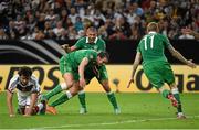 14 October 2014; Republic of Ireland's John O'Shea, celebrates with team-mates Jonathan Walters, centre, and James McClean, right, after scoring his side's equalising goal. UEFA EURO 2016 Championship Qualifer, Group D, Germany v Republic of Ireland, Veltins Stadium, Gelsenkirchen, Germany. Picture credit: Pat Murphy / SPORTSFILE