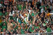 14 October 2014; Republic of Ireland supporters celebrate after the UEFA EURO 2016 Championship Qualifer Group D match between Germany and Republic of Ireland at Veltins Stadium in Gelsenkirchen, Germany. Photo by Pat Murphy/Sportsfile
