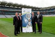 15 October 2014; Uachtarán Chumann Lúthchleas Gael Liam Ó Néill, second from right, with from left, Peter Gormley and Patrick Gormley, Sperrin Metal Storage Solutions, and Paddy Darcy, Secretary Middle East County Board, in attendance at the launch of the Middle East GAA League sponsorship with Sperrin Metal Storage Solutions. Croke Park, Dublin. Picture credit: Piaras Ó Mídheach / SPORTSFILE