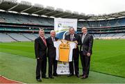 15 October 2014; Uachtarán Chumann Lúthchleas Gael Liam Ó Néill, second from right, with from left, Peter Gormley and Patrick Gormley, Sperrin Metal Storage Solutions, and Paddy Darcy, Secretary Middle East County Board, in attendance at the launch of the Middle East GAA League sponsorship with Sperrin Metal Storage Solutions. Croke Park, Dublin. Picture credit: Piaras Ó Mídheach / SPORTSFILE