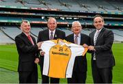 15 October 2014; Uachtarán Chumann Lúthchleas Gael Liam Ó Néill, second from left, with from left, Peter Gormley and Patrick Gormley, Sperrin Metal Storage Solutions, and Paddy Darcy, Secretary Middle East County Board, in attendance at the launch of the Middle East GAA League sponsorship with Sperrin Metal Storage Solutions. Croke Park, Dublin. Picture credit: Piaras Ó Mídheach / SPORTSFILE