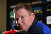 16 October 2014; Leinster head coach Matt O'Connor during a press conference ahead of their European Rugby Champions Cup 2014/15, Pool 2, Round 1, against Wasps on Saturday. Leinster Rugby Press Conference, UCD, Belfield, Dublin. Picture credit: Matt Browne / SPORTSFILE