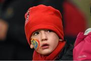 10 October 2014; Munster supporter Shane Whelan, aged 5, from Kilrush, Co. Clare, during the game. Guinness PRO12, Round 6, Munster v Scarlets. Thomond Park, Limerick. Picture credit: Diarmuid Greene / SPORTSFILE