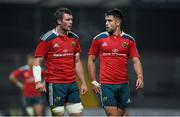 10 October 2014; Munster's Peter O'Mahony, left, and Conor Murray in conversation during a break in play. Guinness PRO12, Round 6, Munster v Scarlets. Thomond Park, Limerick. Picture credit: Diarmuid Greene / SPORTSFILE