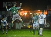 17 October 2014; Bray Wanderers' Dave Webster, 2, celebrates at the end of the game. SSE Airtricity League Premier Division, Bray Wanderers v Dundalk. Carlisle Grounds, Bray, Co. Wicklow. Picture credit: David Maher / SPORTSFILE