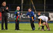 17 October 2014; Action from the Bank of Ireland half-time mini game between Seapoint RFC and Westmanstown Taggers. British & Irish Cup, Round 2, Leinster A v Jersey. Donnybrook Stadium, Donnybrook, Dublin. Picture credit: Stephen McCarthy / SPORTSFILE