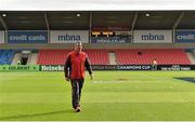 18 October 2014; Munster head coach Anthony Foley walks the pitch before the game. European Rugby Champions Cup 2014/15, Pool 1, Round 1, Sale Sharks v Munster, AJ Bell Stadium, Sale, Greater Manchester, England. Picture credit: Brendan Moran / SPORTSFILE