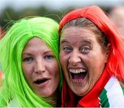 18 October 2014; Amanda Doyle, left, and Flo Roche, from Ballymun Kickhams, during the TESCO Homegrown Gaelic4Mother & Others National Blitz Day. Naomh Mearnóg GAA Club, Portmarnock, Co. Dublin. Picture credit: Stephen McCarthy / SPORTSFILE