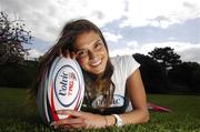 10 April 2007; Model Roberta Rowat at the launch of the Volvic Tag Rugby Summer Leagues. Herbert Park, Ballsbridge, Dublin. Photo by Sportsfile