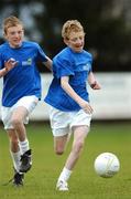 10 April 2007; Alan Gannon, right, with his twin brother Paul, age 12, show off their skills during the 5th Annual Docklands Festival of Football. Tolka Rovers Sports and Social Club, Griffith Avenue, Dublin. Picture credit: David Maher / SPORTSFILE