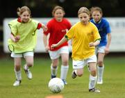 10 April 2007; Carla Swane, age 8, from Dublin, shows off her skills during the 5th Annual Docklands Festival of Football. Tolka Rovers Sports and Social Club, Griffith Avenue, Dublin. Picture credit: David Maher / SPORTSFILE