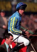 18 March 1999; Jockey Alan Dempsey goes to post on Turnhole for the Bonusprint Stayers' Hurdle on day three of the Cheltenham Racing Festival at Prestbury Park in Cheltenham, England. Photo by Damien Eagers/Sportsfile