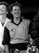 22 September 1991; Kilkenny captain Angela Downey after defeating Cork in the All Ireland Camogie Final match between Kilkenny and Cork at Croke Park in Dublin. Photo by Ray McManus/Sportsfile