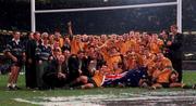 6 November 1999; The Australia team celebrate following the Rugby World Cup Final match between Australia and France at the Millenium Stadium in Cardiff, Wales. Photo by Matt Browne/Sportsfile