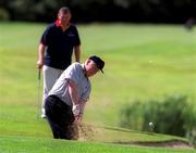 10 August 1999; Billy Lavery, President of the Irish Rugby Football Union, plays out of the bunker onto the 5th green during the Annual Golf Outing for Irish Sports Bodies at The K Club in Straffan, Kildare. Photo by Matt Browne/Sportsfile