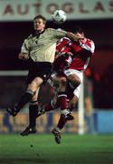 26 November 1999; Colin O'Brien of Cork City in action against Donal Broughan of St Patrick's Athletic during the Eircom League Premier Division match between St Patrick's Athletic and Cork City at Richmond Park in Dublin. Photo by David Maher/Sportsfile