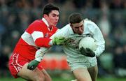 14 November 1999; Colm O'Reilly of Kildare in action against Ryan Lynch of Derry during the Church & General National Football League match between Kildare and Derry at St Conleth's Park in Newbridge, Kildare. Photo by Damien Eagers/Sportsfile