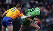5 December 1999; Dermot Earley of Sarsfields in action against Dessie Farrell of Na Fianna during the AIB Leinster Senior Club Football Championship Final match between Na Fianna and Sarsfields at Páirc Tailteann in Navan, Meath. Photo by Ray McManus/Sportsfile