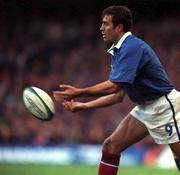 6 November 1999; Fabien Galthie of France during the Rugby World Cup Final match between Australia and France at the Millennium Stadium in Cardiff, Wales. Photo by Brendan Moran/Sportsfile