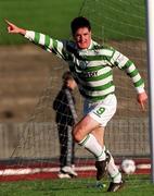 21 November 1999; Graham Lawlor of Shamrock Rovers celebrates after scoring his second goal during the Eircom League Premier Division match between Shamrock Rovers and Derry City at Morton Stadium in Santry, Dublin. Photo by Ray McManus/Sportsfile