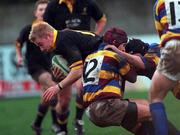 11 December 1999; Ian McMullan of Instonians RFC in action against John Brady of Skerries RFC during the AIB All-Ireland League Division 3 match between Skerries RFC and Instonians RFC at Holmpatrick in Skerries, Dublin.