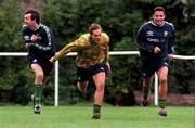 11 November 1999; Gary Breen, left, Jason McAteer, centre, and Jeff Kenna during a Republic of Ireland training session at Frank Cooke Park in Dublin in Dublin. Photo by David Maher/Sportsfile