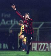 19 November 1999; Jamie Harris of Bohemians celebrates after scoring his side's first goal during the Eircom League Premier Division match between Bohemians and Drogheda United at Dalymount Park in Dublin. Photo by David Maher/Sportsfile