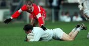14 November 1999; Karl O'Dwyer of Kildare in action against Ryan Dougan of Derry during the Church & General National Football League match between Kildare and Derry at St Conleth's Park in Newbridge, Kildare. Photo by Damien Eagers/Sportsfile
