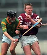 14 November 1999; Kenneth Kennedy of St. Joseph's Doora Barefield in action against Thomas Dunne of Toomevara during the AIB Munster Senior Club Hurling Championship Final match between St. Joseph's Doora Barefield and Toomevara at Semple Stadium in Thurles, Tipperary. Photo by Ray McManus/Sportsfile