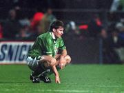 13 November 1999; Kevin Kilbane of Republic of Ireland dejected following the UEFA European Championships Qualifier Play-Off First Leg match between Republic of Ireland and Turkey at Lansdowne Road in Dublin. Photo by Brendan Moran/Sportsfile