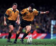 6 November 1999; Matt Burke of Australia during the Rugby World Cup Final match between Australia and France at the Millenium Stadium in Cardiff, Wales. Photo by Brendan Moran/Sportsfile
