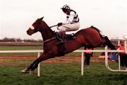 28 November 1999; Moscow Flyer, with Barry Geraghty up, jumps the last to win The Pembroke Electrical Royal Bond Novice Hurdle at Fairyhouse Racecourse in Ratoath, Meath. Photo by Damien Eagers/Sportsfile