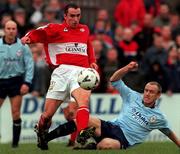 5 December 1999; Ollie Cahill of Cork City in action against Tony McCarthy of Shelbourne during the Eircom League Premier Division match between Cork City and Shelbourne at Turner's Cross in Cork. Photo by David Maher/Sportsfile