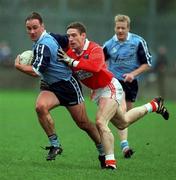 14 November 1999; Paul Curran of Dublin in action against Kieran McGeeney of Armagh during the Church & General National Football League match between Dublin and Armagh at Parnell Park in Dublin. Photo by Matt Browne/Sportsfile