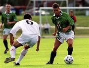 21 July 1999; Richie Partridge of Republic of Ireland in action against Zurab Menteshashvil of Georgia during the Under 18 Championship Group B Round 2 between Georgia and Republic of Ireland at the Folkungavallen Stadium in Linköping, Sweden. Photo by David Maher/Sportsfile