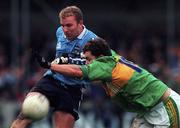 28 November 1999; Shane Ryan of Dublin in action against Denis O'Dwyer of Kerry during the Church & General National Football League match between Dublin and Kerry at Parnell Park in Dublin. Photo by Aoife Rice/Sportsfile