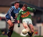 28 November 1999; Tomás Ó Sé of Kerry in action against Ciaran Whelan of Dublin during the Church & General National Football League match between Dublin and Kerry at Parnell Park in Dublin. Photo by Aoife Rice/Sportsfile
