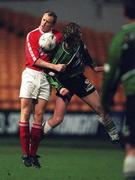17 December 1999; Tony McCarthy of Shelbourne in action against Sean Flannery of Sligo Rovers during the Eircom League Premier Division match between Shelbourne and Sligo Rovers at Tolka Park in Dublin. Photo by David Maher/Sportsfile