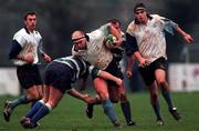 18 December 1999; Warrick Bowden of Barnhall RFC in action against Daragh Dowling of Suttonians RFC during the AIB All-Ireland League Division 4 match between Barnhall RFC and Suttonians RFC at Barnhall RFC in Leixlip, Dublin. Photo by David Maher/Sportsfile