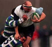 18 December 1999; Warrick Bowden of Barnhall RFC in action against Jason McCormack of Suttonians RFC during the AIB All-Ireland League Division 4 match between Barnhall RFC and Suttonians RFC at Barnhall RFC in Leixlip, Dublin. Photo by David Maher/Sportsfile