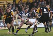 13 April 2007; Leinsters' Rob Kearney looks to take on Dragons' second row Luke Charteris. Magners League, Newport Gwent Dragons v Leinster, Rodney Parade, Newport, Gwent, Wales. Picture credit; Tim Parfitt / SPORTSFILE