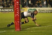 13 April 2007; Leinster replacement Chris Whitaker goes over for the try that seals the match. Magners League, Newport Gwent Dragons v Leinster, Rodney Parade, Newport, Gwent, Wales. Picture credit; Tim Parfitt / SPORTSFILE