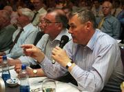 14 April 2007; Former GAA President Sean McCague, with Joe McDonagh to his right, speaking at the 2007 GAA Annual Congress. Hotel Kilkenny, College Road, Kilkenny. Picture credit: Ray McManus / SPORTSFILE