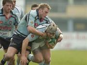 14 April 2007; Anthony Kavanagh, Garryowen, is tackled by Colin Atkinson, Belfast Harlequins. AIB Senior Cup Final, Garryowen v Belfast Harlequins, Dubarry Park, Athlone, Co. Westmeath. Picture credit; Matt Browne / SPORTSFILE