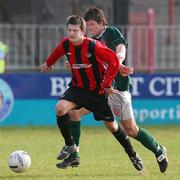 14 April 2007; Barry Spence, Crusaders, in action against Vincent Sweeney, Cliftonville. Carnegie Premier League, Crusaders v Cliftonville, Seaview, Belfast, Co. Antrim. Picture credit; Russell Pritchard / SPORTSFILE