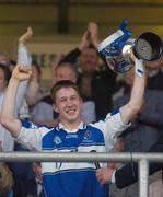14 April 2007; Laois captain Cahir Healy lifts the cup after victory. Cadbury U21 Leinster Football Final, Laois v Offaly, O'Moore Park, Portlaoise, Co. Laois. Picture credit; Pat Murphy / SPORTSFILE