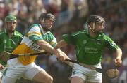 15 April 2007; Hugh Flavin, Limerick, in action against Conor Hernon, Offaly. Allianz National Hurling League, Division 1, Relegation Play-Off, Offaly v Limerick, McDonagh Park, Nenagh, Co. Tipperary. Picture credit; Pat Murphy / SPORTSFILE