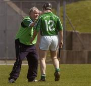 15 April 2007; Richie Bennis, Limerick manager, talks to Hugh Flavin during the game. Allianz National Hurling League, Division 1, Relegation Play-Off, Offaly v Limerick, McDonagh Park, Nenagh, Co. Tipperary. Picture credit; Pat Murphy / SPORTSFILE