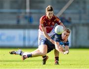 18 October 2014; Paul McGuire, St Jude’s, in action against Conor Walsh, St Oliver Plunkett’s-Eoghan Ruadh. Dublin County Senior Football Championship, Semi-Final, St Oliver Plunkett’s-Eoghan Ruadh v St Jude’s, Parnell Park, Dublin. Picture credit: Stephen McCarthy / SPORTSFILE